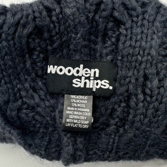 Wooden Ships Cable Knit Wool Blend Beanie Gray - Picture 5 of 5